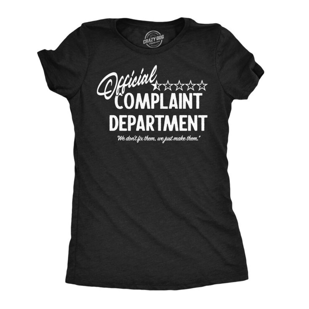 Womens Funny T Shirt Official Complaint Department Tee For Ladies